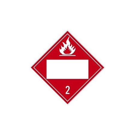 PLACARD, FLAMMABLE GAS 2, BLANK,